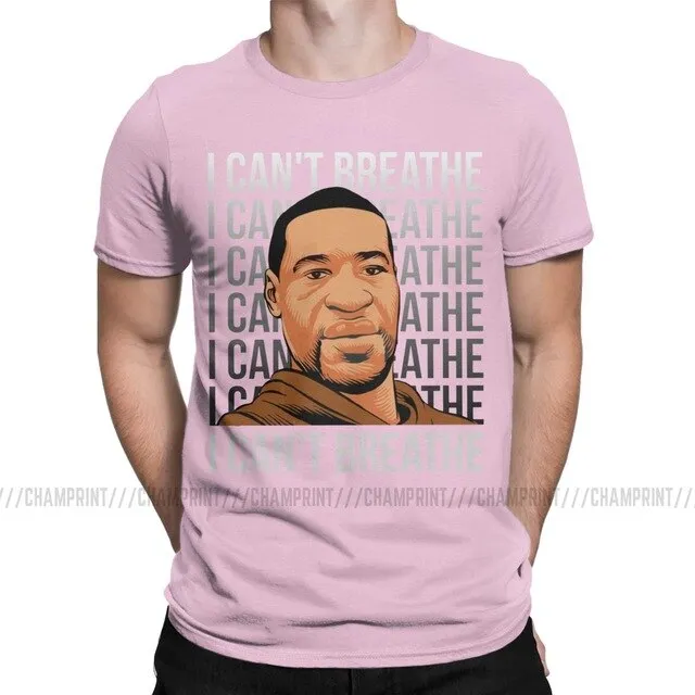 I Can't Breathe Men's T Shirts George Floyd Black Lives Matter Hipster Tees Short Sleeve T-Shirt Graphic Printed Clothes