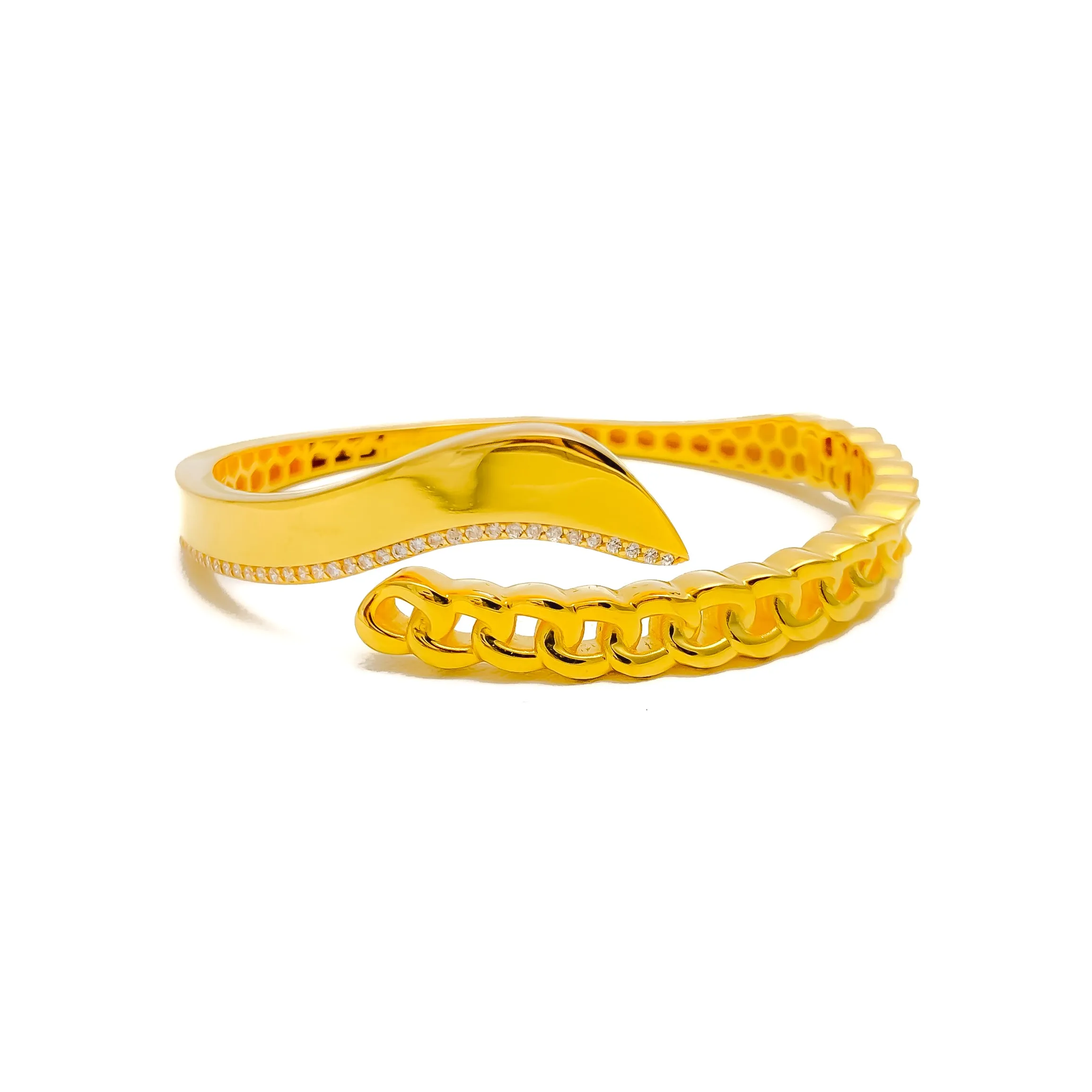 Iconic Gorgeous 21k Gold CZ Bangle Bracelet