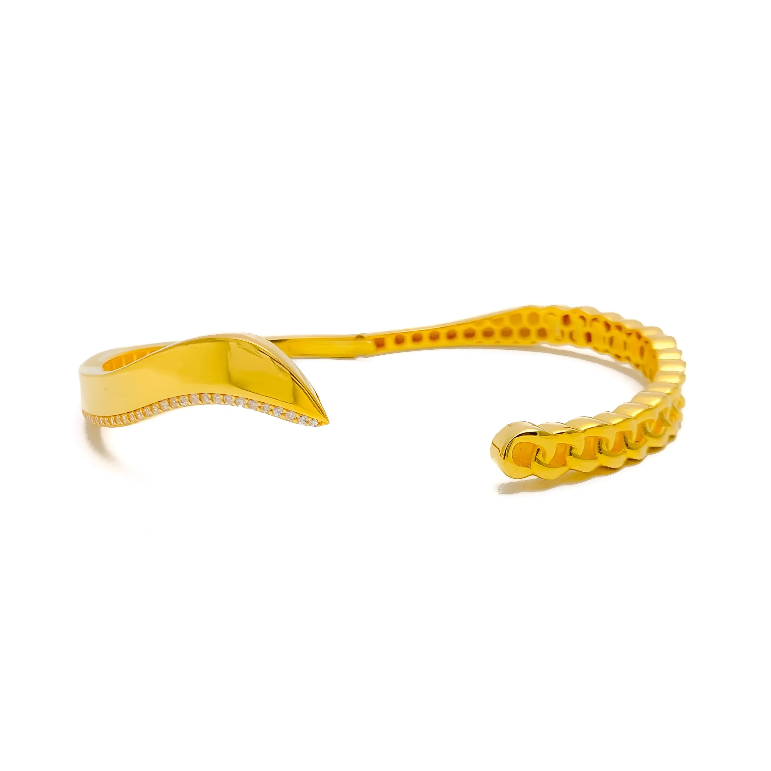 Iconic Gorgeous 21k Gold CZ Bangle Bracelet