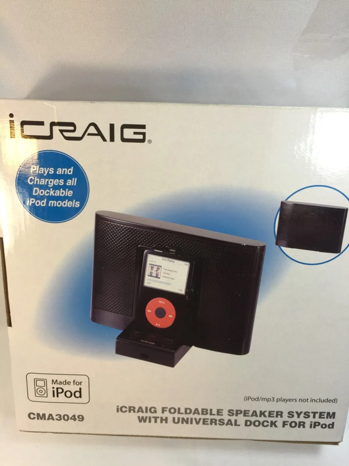 Icraig Cma3049 Portable Dock Docking Station 4g Foldable Speaker Plays & Charges