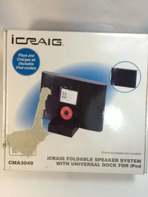 Icraig Cma3049 Portable Dock Docking Station 4g Foldable Speaker Plays & Charges