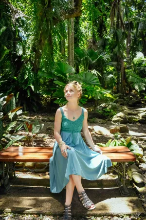 Iris Crochet Dress - Teal