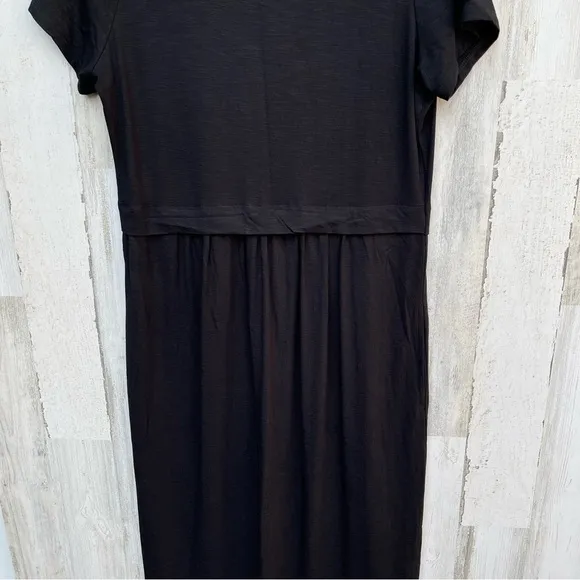 J. Jill Black Short Sleeves Casual Midi Dress Size S