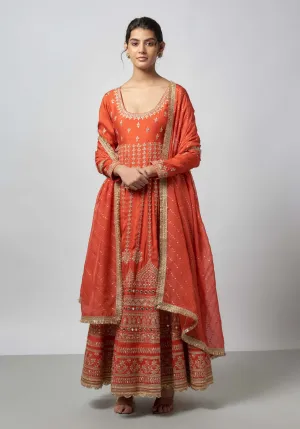 Jigyasa orange anarkali set