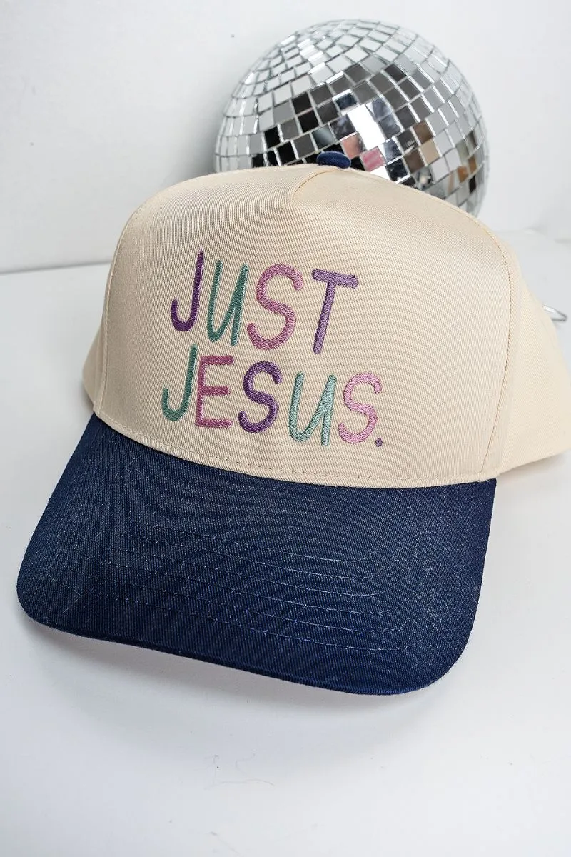 Just Jesus Embroidered Five Panel Twill Cap
