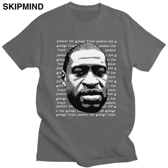 Justice For George Floyd T-shirt Men Cotton Black Lives Matter I Can't Breathe Tee Tops O-neck Short Sleeve Urban Tshirt Clothes