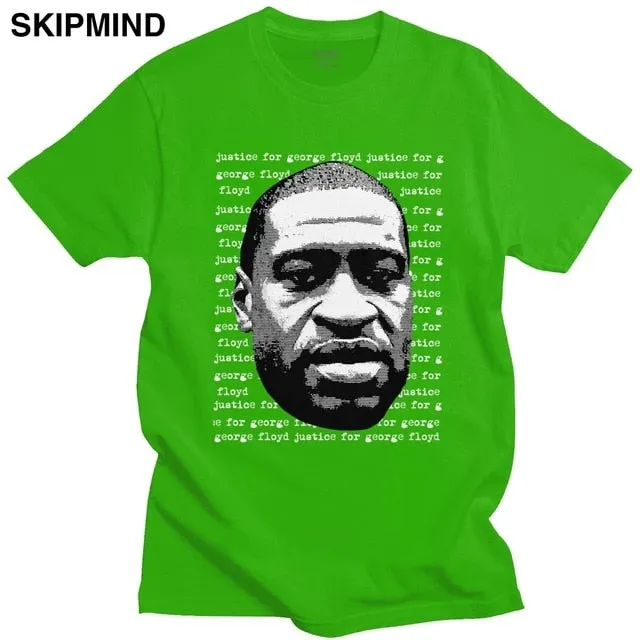 Justice For George Floyd T-shirt Men Cotton Black Lives Matter I Can't Breathe Tee Tops O-neck Short Sleeve Urban Tshirt Clothes