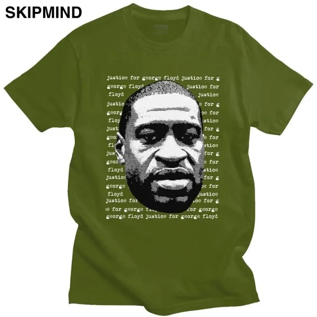 Justice For George Floyd T-shirt Men Cotton Black Lives Matter I Can't Breathe Tee Tops O-neck Short Sleeve Urban Tshirt Clothes