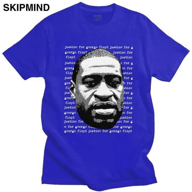 Justice For George Floyd T-shirt Men Cotton Black Lives Matter I Can't Breathe Tee Tops O-neck Short Sleeve Urban Tshirt Clothes