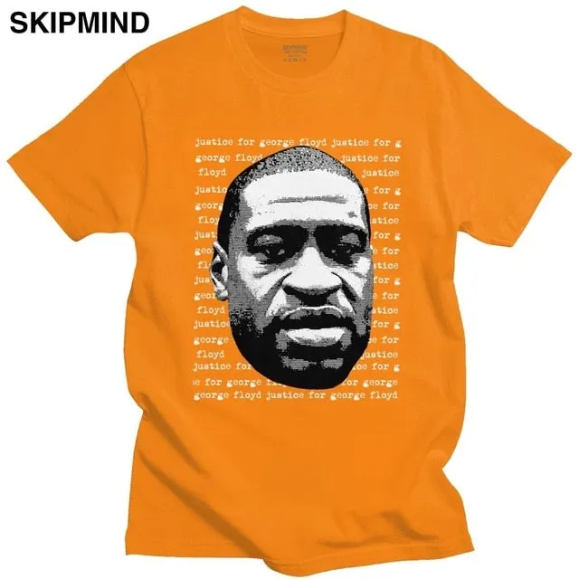 Justice For George Floyd T-shirt Men Cotton Black Lives Matter I Can't Breathe Tee Tops O-neck Short Sleeve Urban Tshirt Clothes