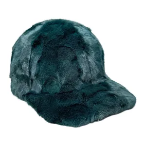 Kashani Hunter Green Diamond Cut Mink Baseball Hat