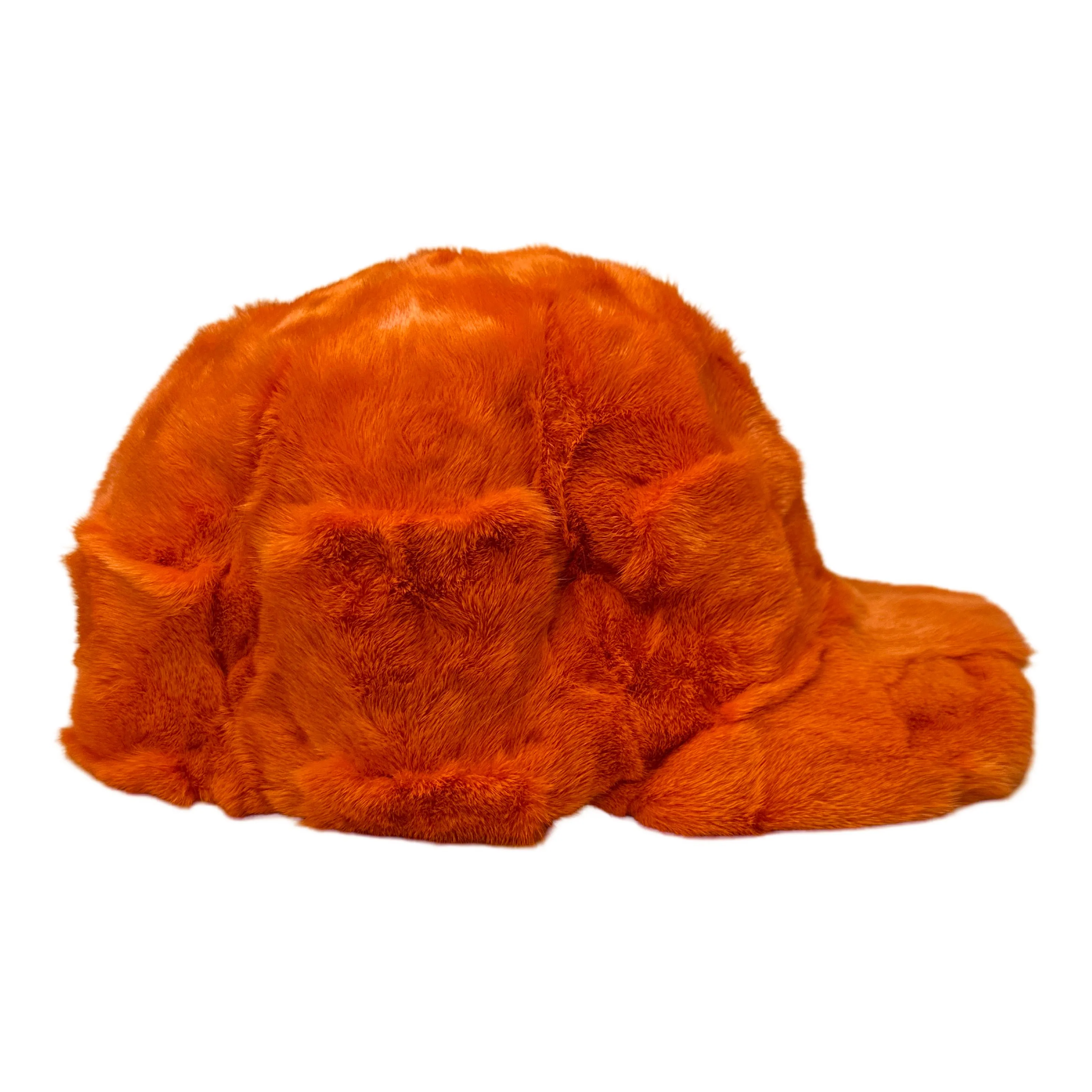 Kashani Orange Diamond Cut Mink Baseball Hat