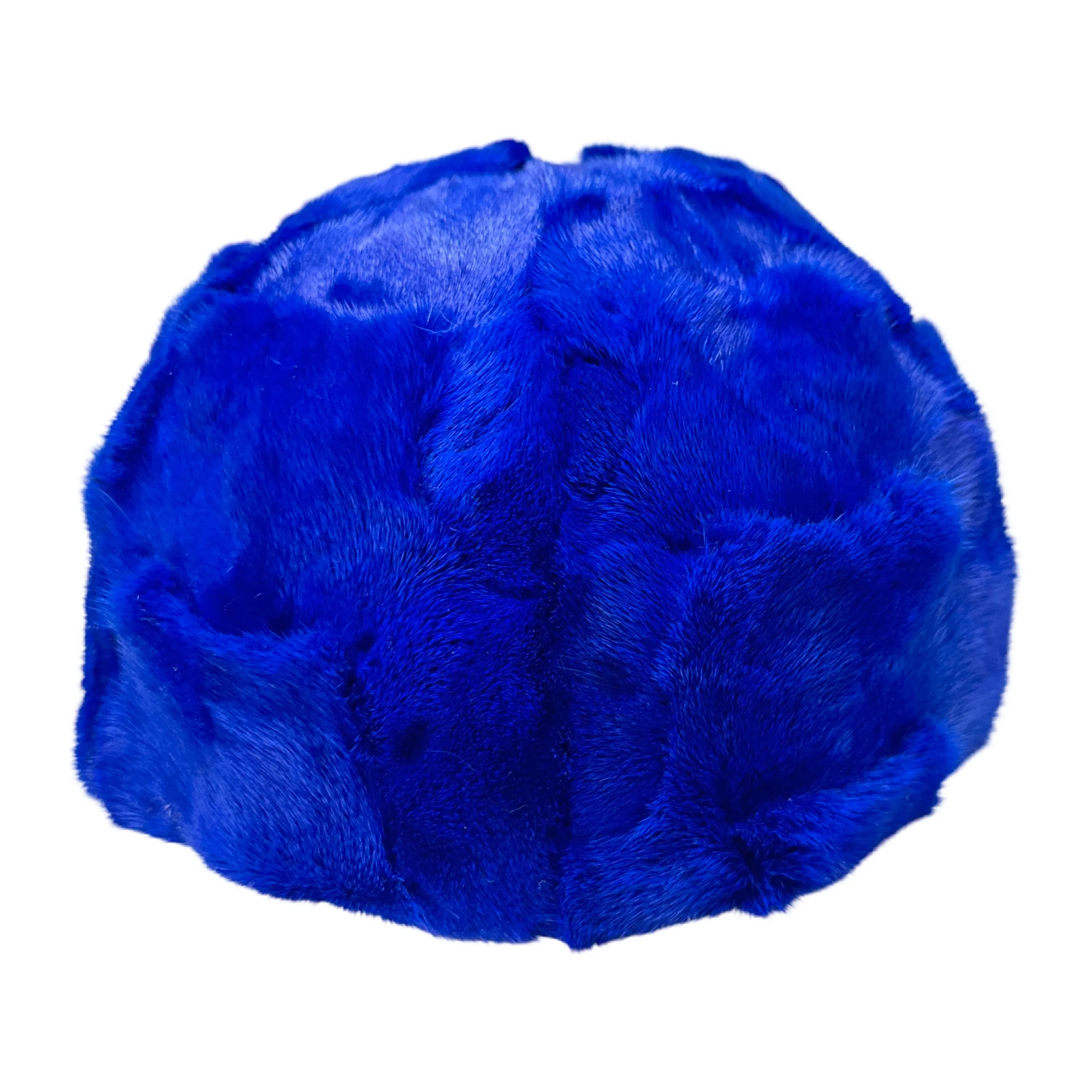 Kashani Royal Blue Diamond Cut Mink Baseball Hat