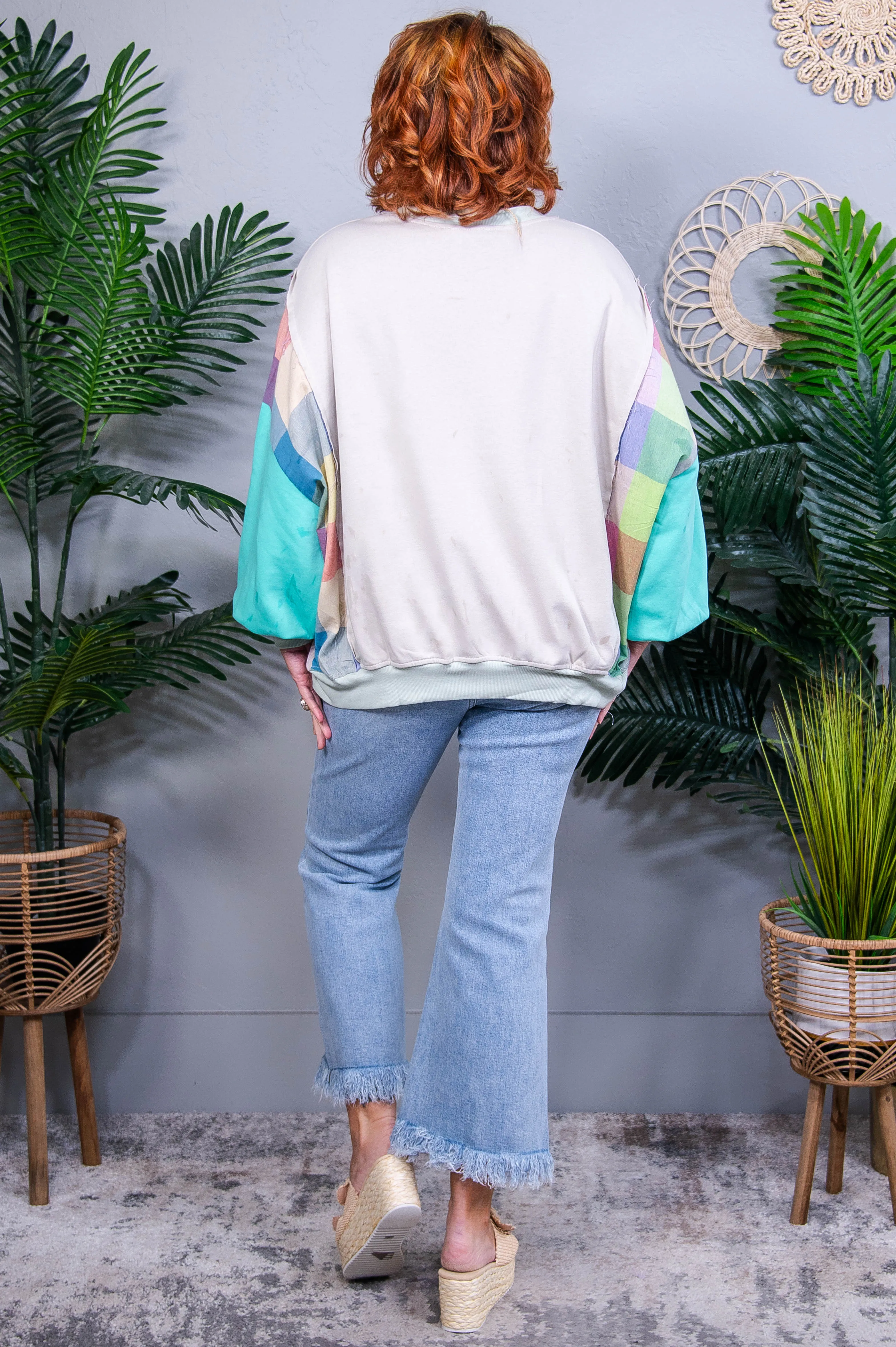 Keep The Peace Tiffany Blue Patch Sweatshirt