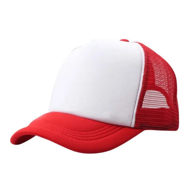 Kids Summer Hat - White Red