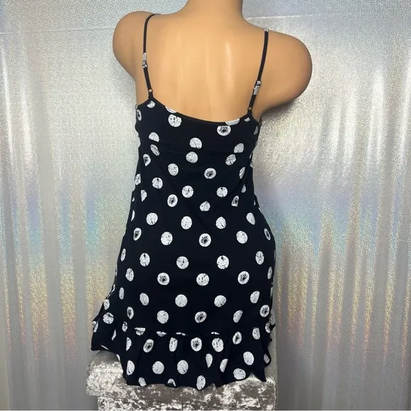 La senza Lola &amp; coco nighty dress Pj polka dot black white pink satin bow cute