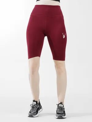 Leera Maroon Compression Shorts