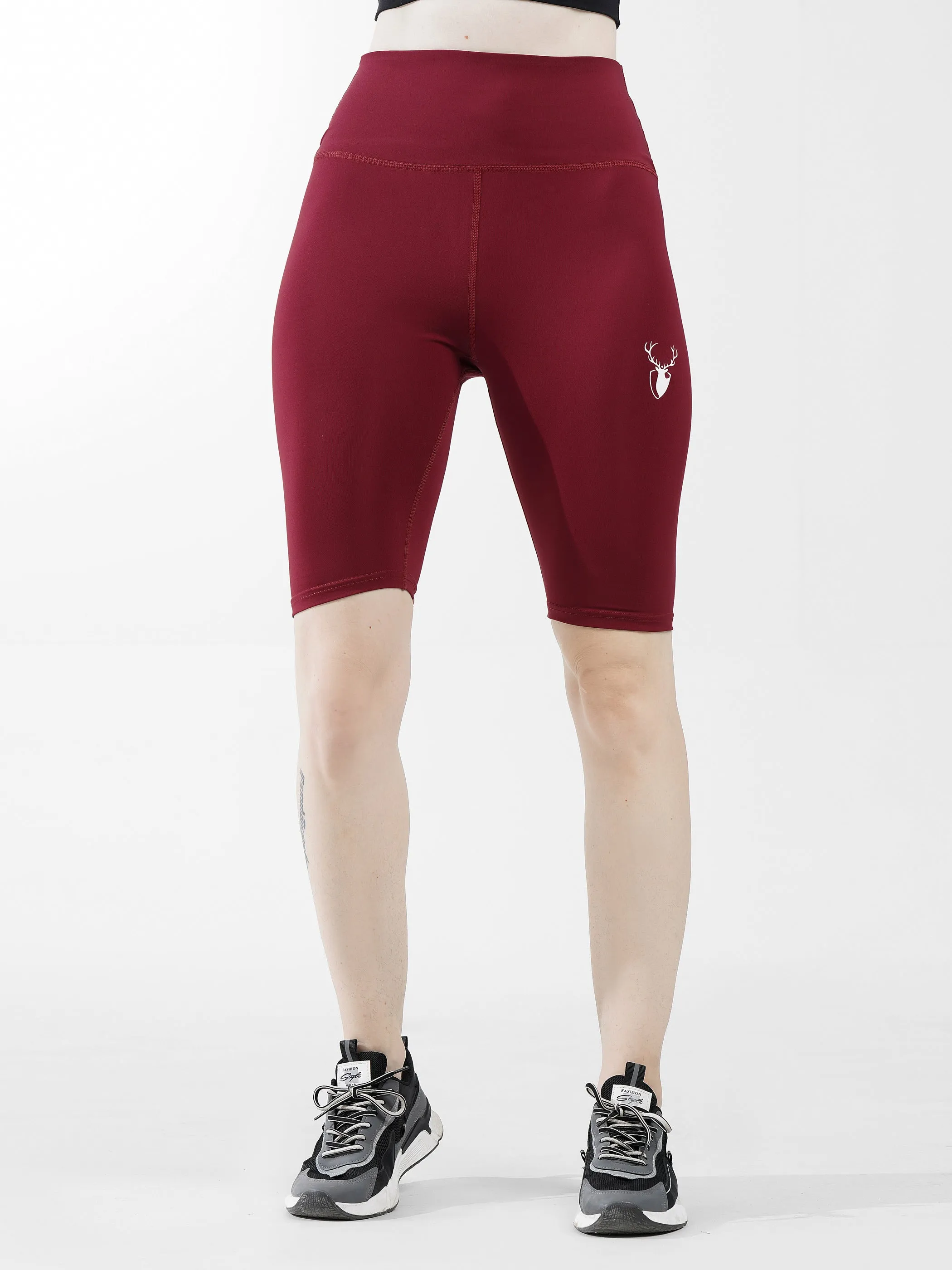 Leera Maroon Compression Shorts