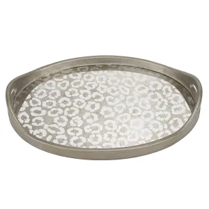 Leopard Mirror Oval Tray