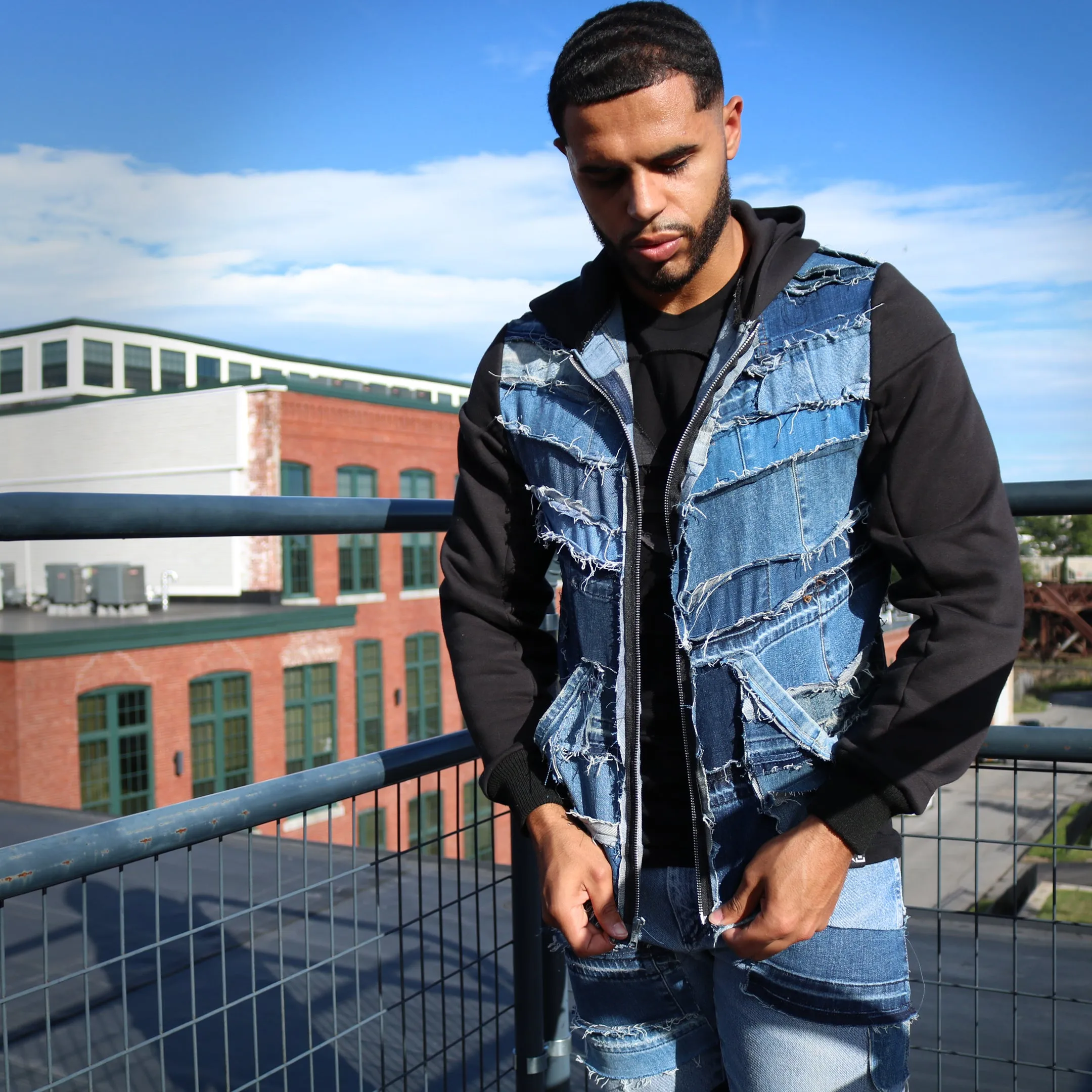Let It Enfold You - Denim Jacket Hoodie
