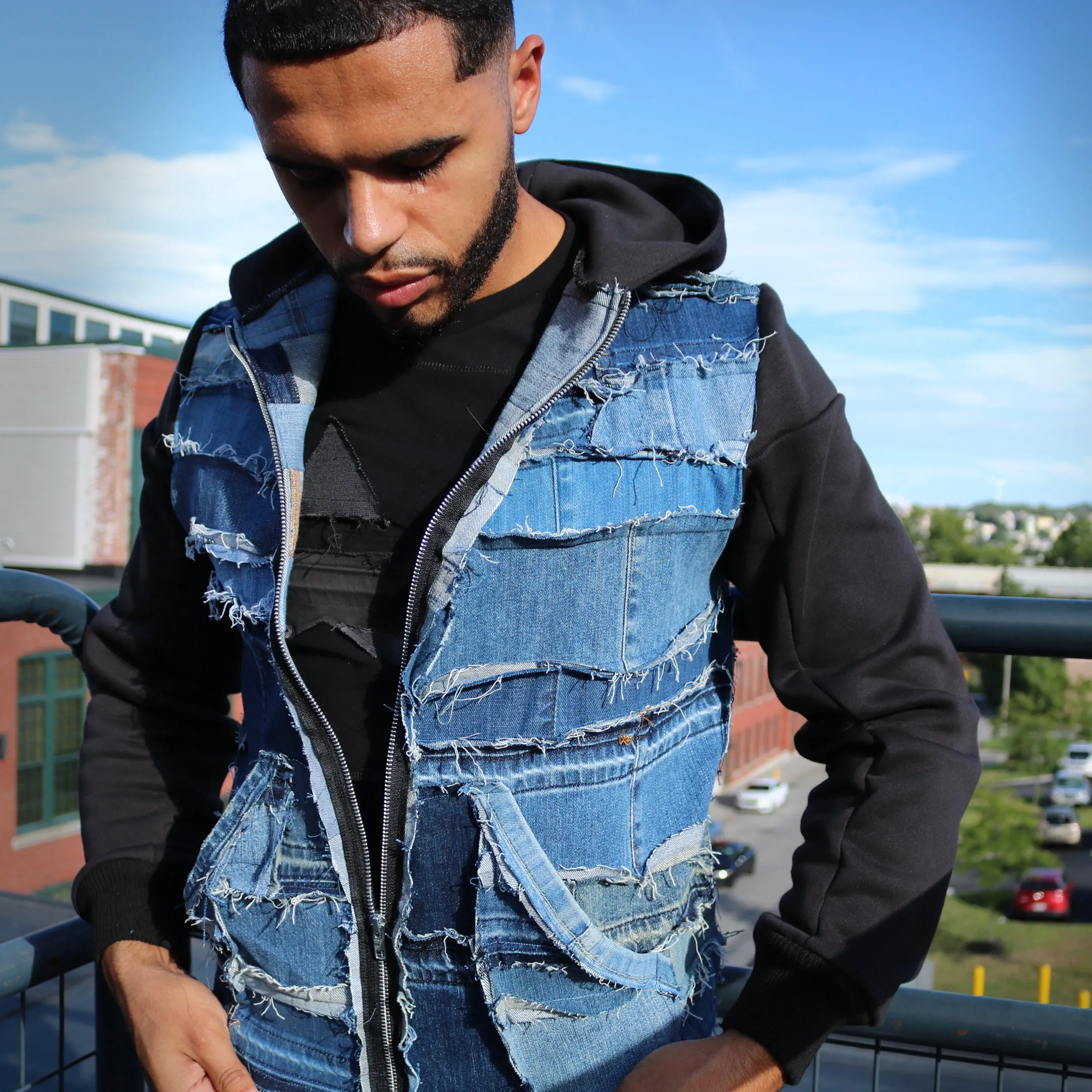 Let It Enfold You - Denim Jacket Hoodie