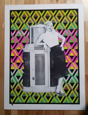 Let's Dance Variant 2 Screenprint Poster x/22 S/N Tim Oliveira Mamie Van Doren