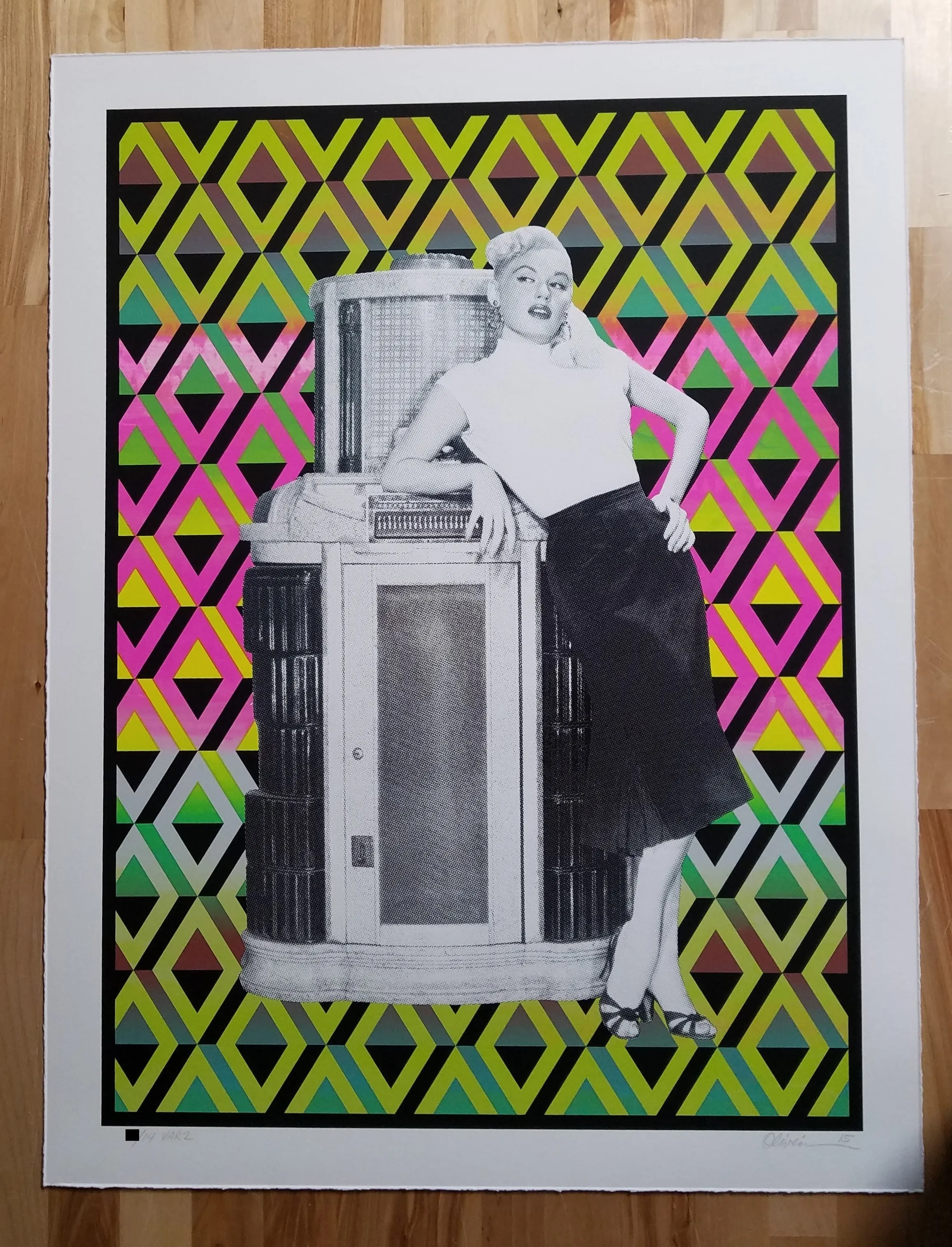 Let's Dance Variant 2 Screenprint Poster x/22 S/N Tim Oliveira Mamie Van Doren