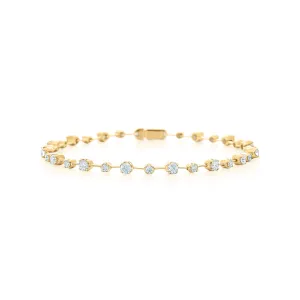 Line Bracelet with Alternating Diamonds