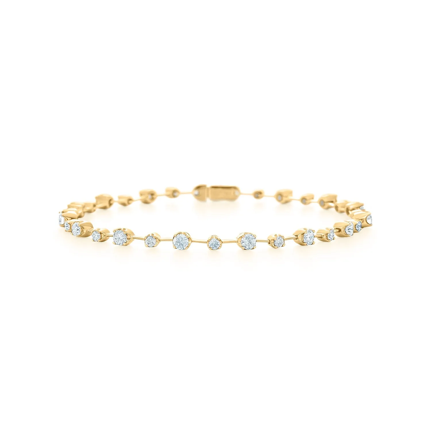 Line Bracelet with Alternating Diamonds