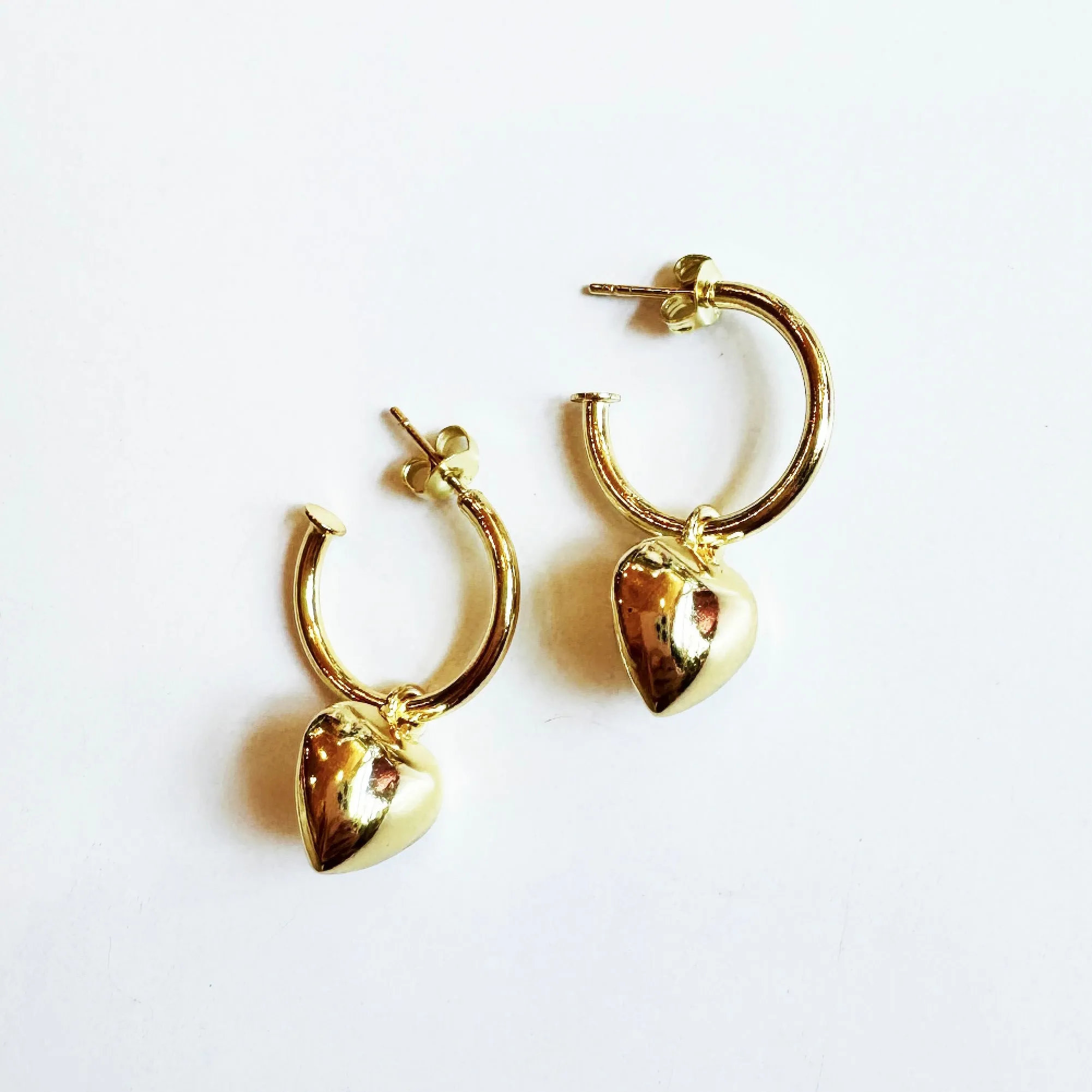 “Little moments” Gold Heart Hoop Earrings