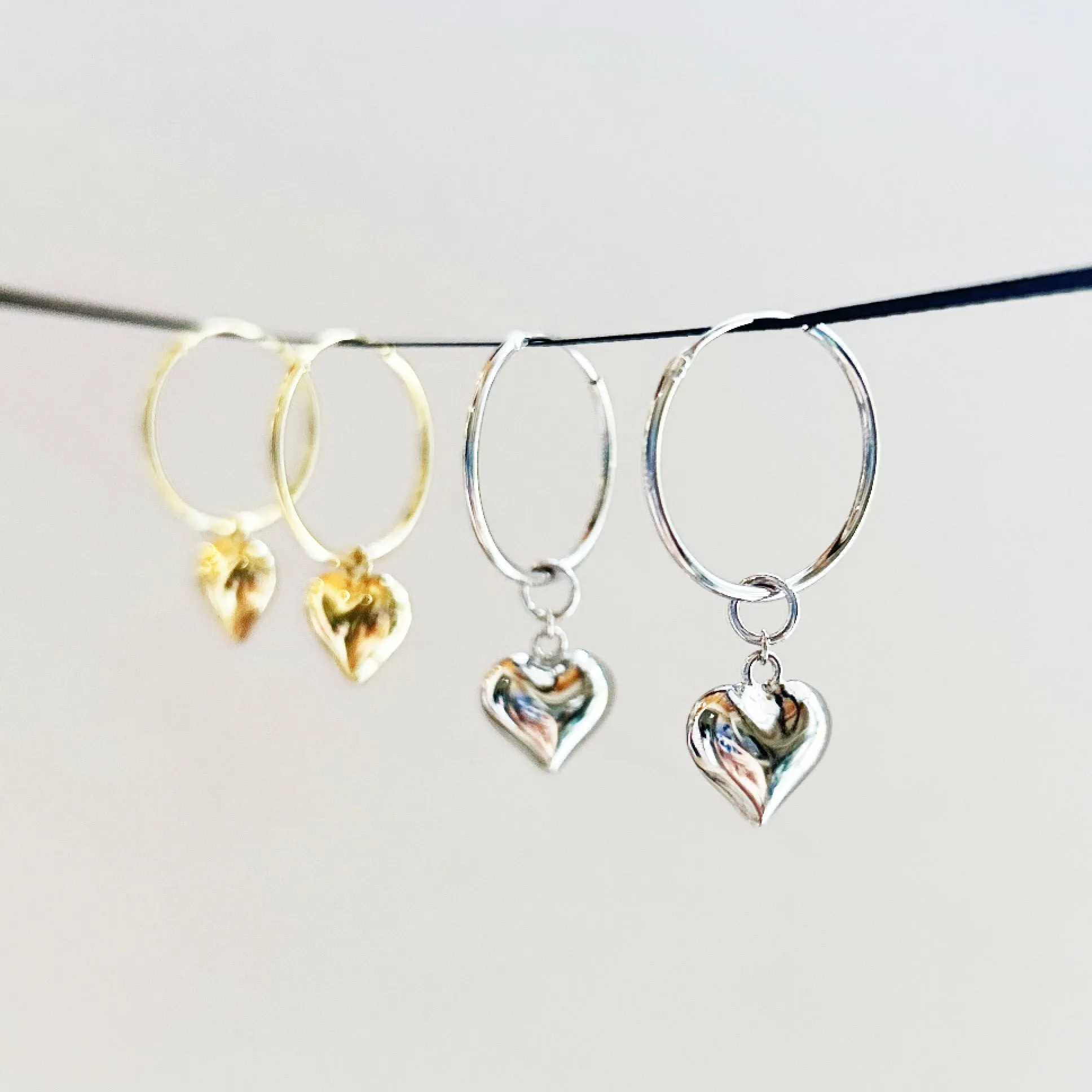 “Little moments” Gold Heart Hoop Earrings