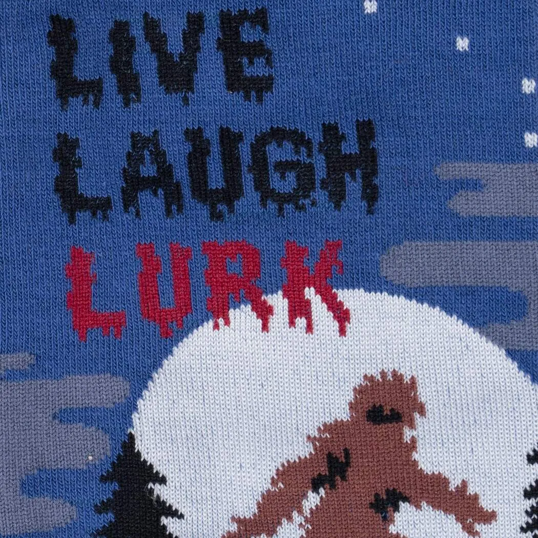 Live Laugh Lurk Bigfoot Socks