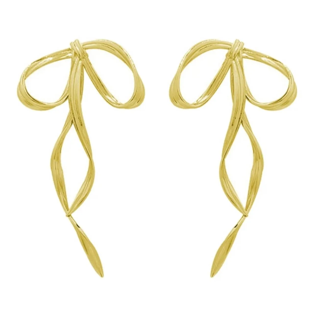 Long Delicate Bow Earrings
