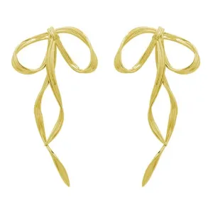 Long Delicate Bow Earrings