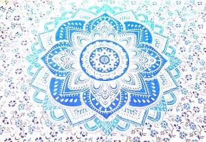 Lotus Star Mandala Design Ombre Wall Tapestry