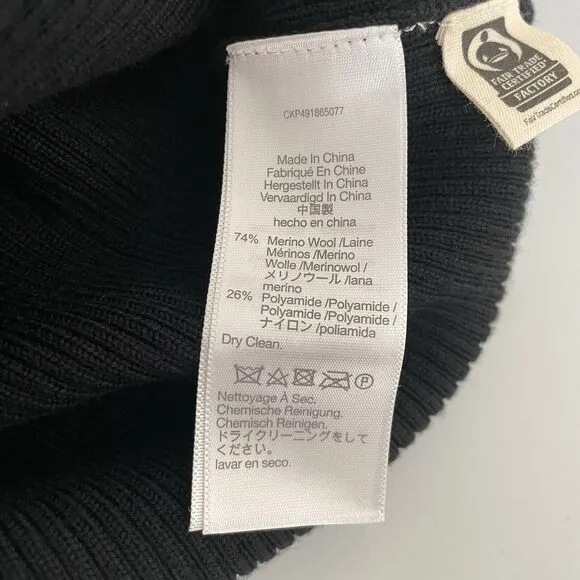 Madewell Merino Wool Blend Maxi Skirt Ribbed True Black Small NS688 Minimalist