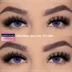 Madrid Purple 1 Day Use I 14.0mm,10 Pcs=5Pair,Cosplay