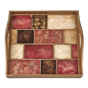 Magnolia Red 12 Square Tray"