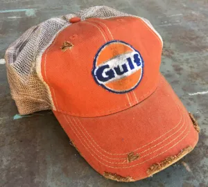 M&P Speed Shop Cap: GULF Trucker Orange Distressed