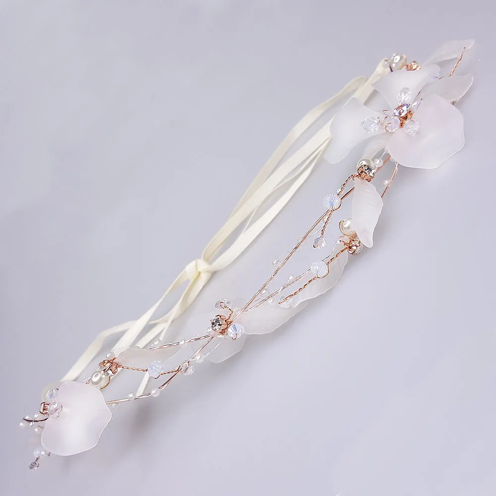 Marie Antoinette of France - Ribbon Hair Vine (Rose Gold)
