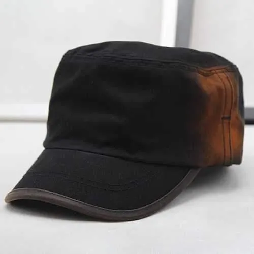 Men New Washed Cotton Flat Top Hats Adjustbale Military Cap