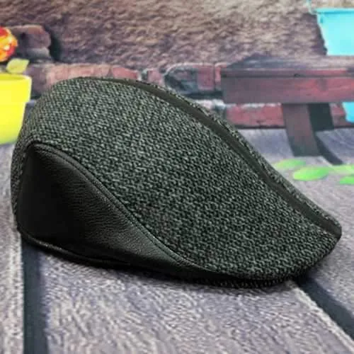 Men Women Winter Cotton Earmuffs Newsboy Beret Ivy Cap