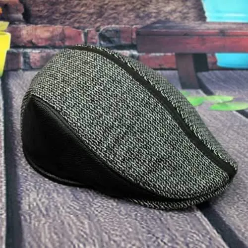 Men Women Winter Cotton Earmuffs Newsboy Beret Ivy Cap