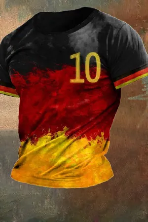 Men's 2024 European Cup Germany No. 10 printed casual T-shirt