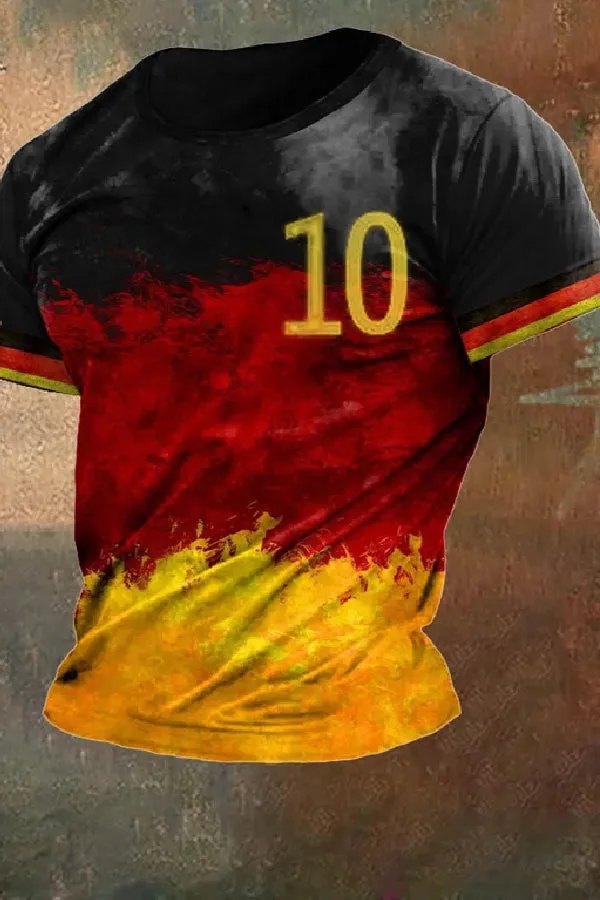Men's 2024 European Cup Germany No. 10 printed casual T-shirt