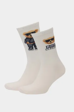 Men's Comfortable Rubber 2 Pcs Cotton Long Socks