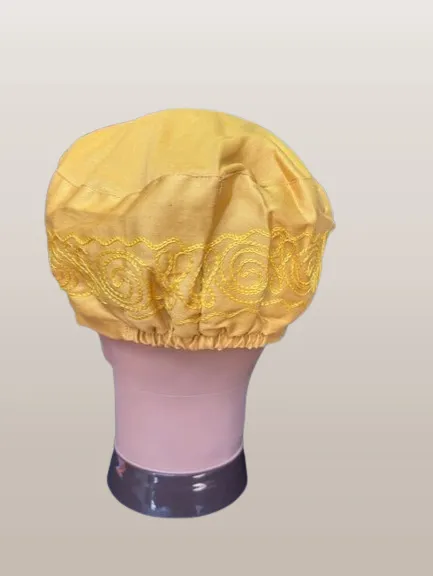 Men's Solid Color Embroidered Kufi Hat