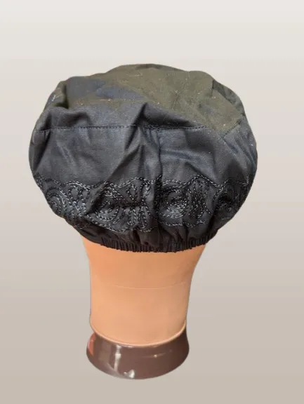 Men's Solid Color Embroidered Kufi Hat