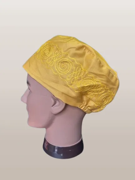 Men's Solid Color Embroidered Kufi Hat