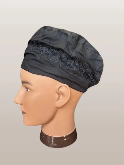 Men's Solid Color Embroidered Kufi Hat